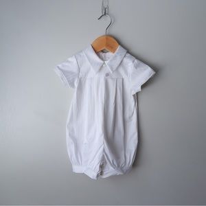 Vintage Short Sleeve Satin White Romper
